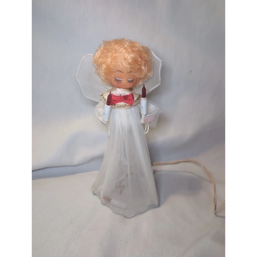 VINTAGE 10 Light Heirloom Christmas Angel Tree Topper MCM 9